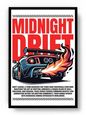 Póster Ilustración Auto Deportivo Midnight Drift