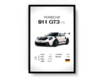 Póster Minimalista Auto Deportivo GT3 RS con Especificaciones