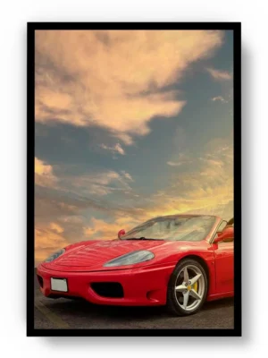 Póster Fotografía Auto Deportivo Spider Rojo