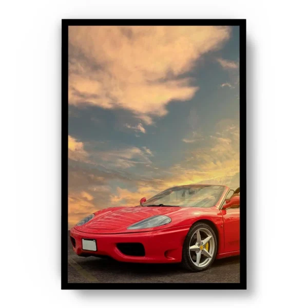 Póster Fotografía Auto Deportivo Spider Rojo