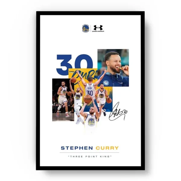 Poster Minimalista Basket Stephen Curry Three Point King