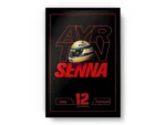 Póster F1 Ayrton Senna Casco y Letras Rojas