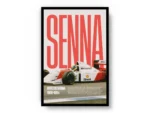 Póster F1 Ayrton Senna Letras Grandes Rojas