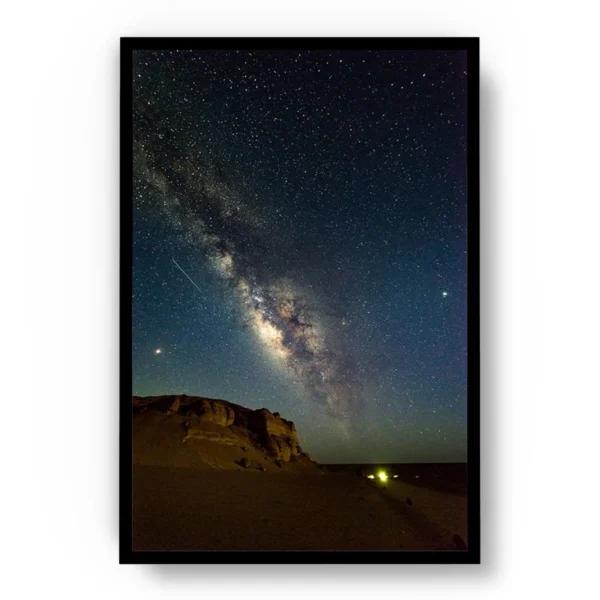 Póster Fotografía Vía Láctea desde Desierto Nocturno