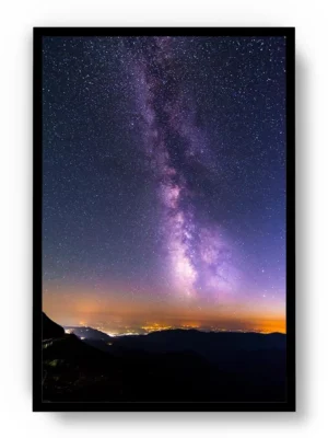 Póster Fotografía Cielo Estrellado con Tonos Purpuras