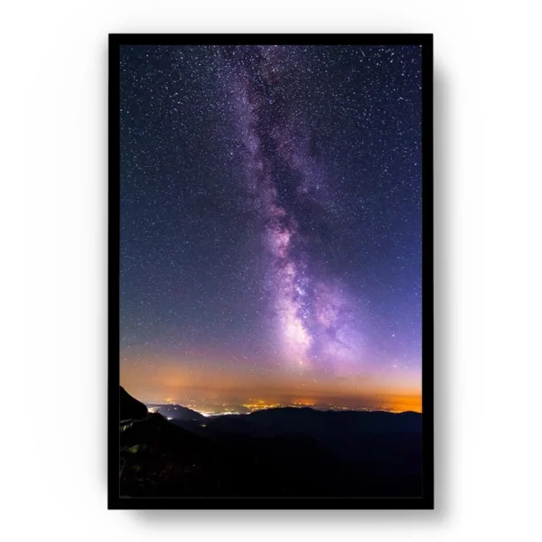 Póster Fotografía Cielo Estrellado con Tonos Purpuras