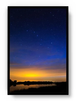 Póster Fotografía Cielo Estrellado al Atardecer