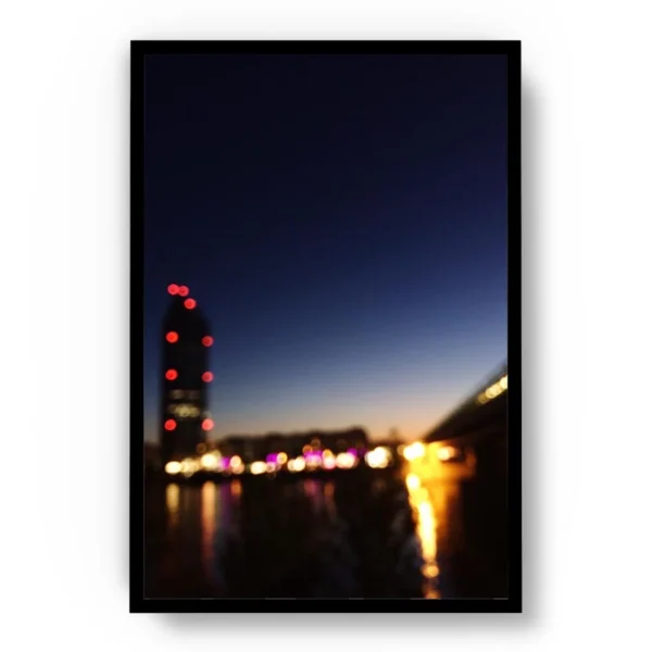 Arte Fotografía Desenfocada de Ciudad en el Fondo