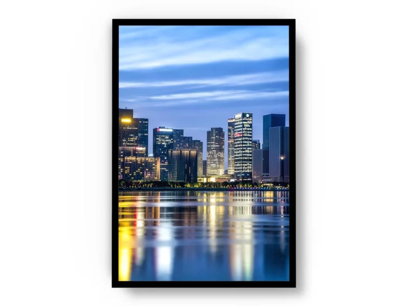 Arte Fotografía Ciudad Moderna con Reflejo en el Agua