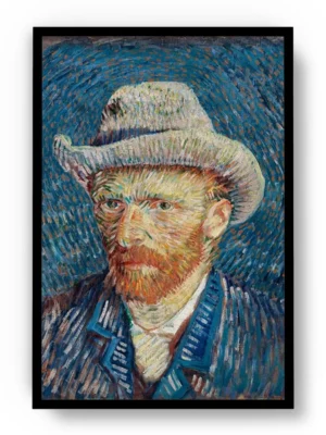 Arte Pintura Van Gogh Autorretrato con Sombrero de Fieltro Gris