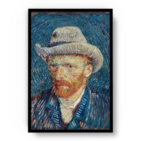 Arte Pintura Van Gogh Autorretrato con Sombrero de Fieltro Gris