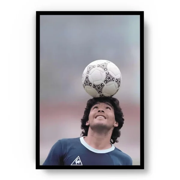 Póster Diego Maradona Control Balón en Cabeza