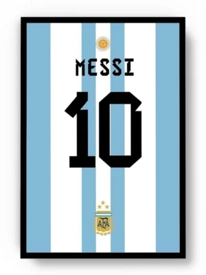 Póster Lionel Messi Dorsal Uniforme de Argentina Minimalista