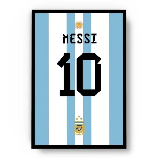 Póster Lionel Messi Dorsal Uniforme de Argentina Minimalista