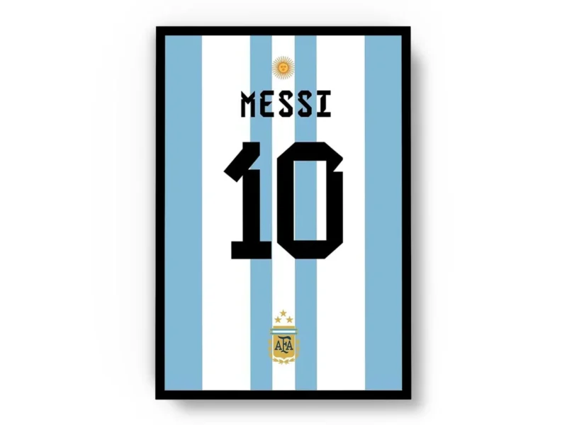 Póster Lionel Messi Dorsal Uniforme de Argentina Minimalista