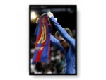Póster Lionel Messi Mostrando Camiseta del FC Barcelona