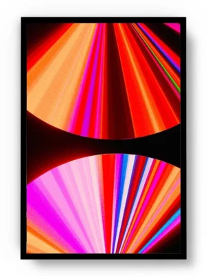 Póster Futurista Medios Círculos con Rayos de Colores