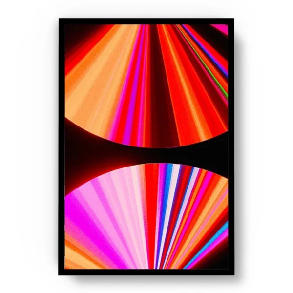 Póster Futurista Medios Círculos con Rayos de Colores