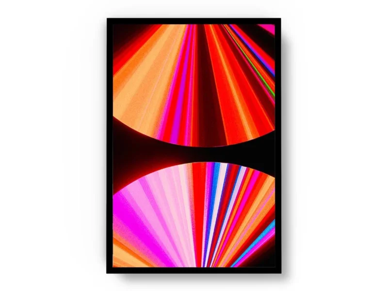 Póster Futurista Medios Círculos con Rayos de Colores