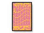 Póster Ilustracion Letras Groovy con Palabra Tigerrr