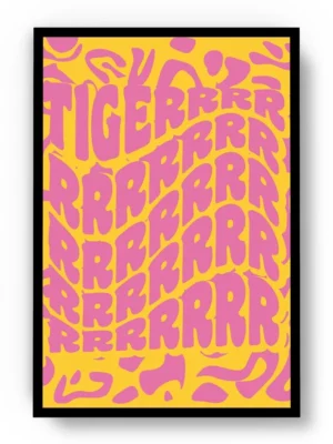 Póster Ilustracion Letras Groovy con Palabra Tigerrr