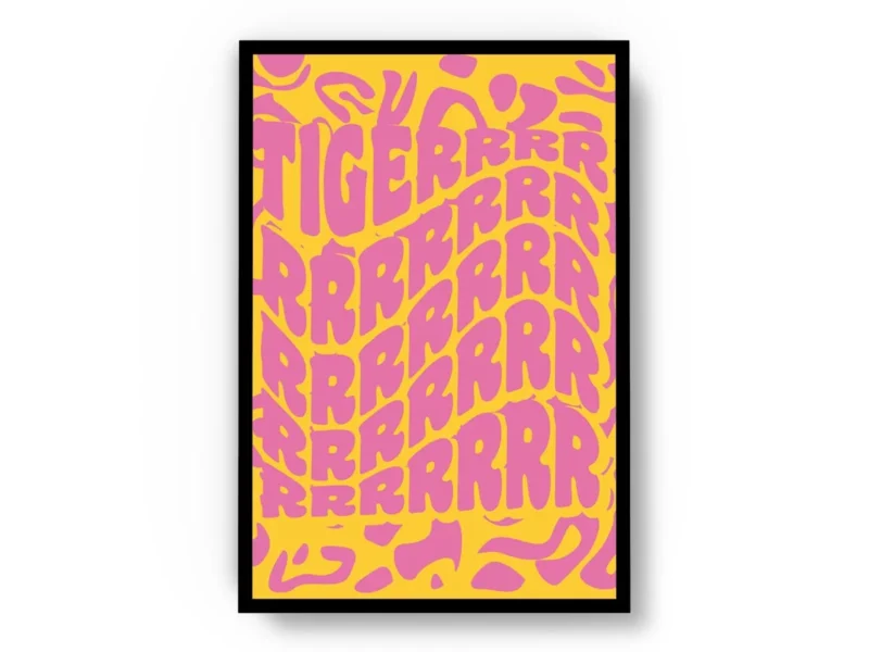 Póster Ilustracion Letras Groovy con Palabra Tigerrr
