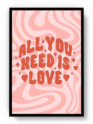 Póster Ilustración Groovy All You Need Is Love