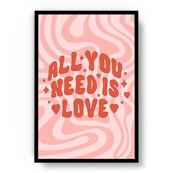 Póster Ilustración Groovy All You Need Is Love