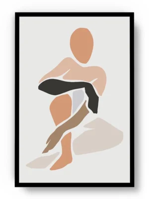 Póster Ilustración Mujer Sentada Cruzada las Piernas