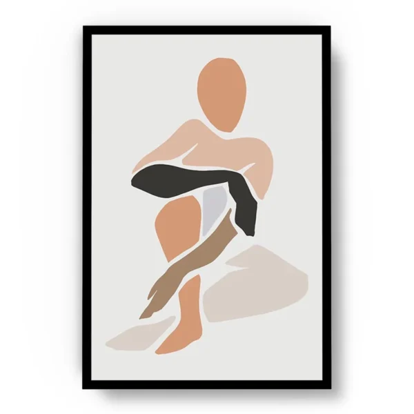 Póster Ilustración Mujer Sentada Cruzada las Piernas