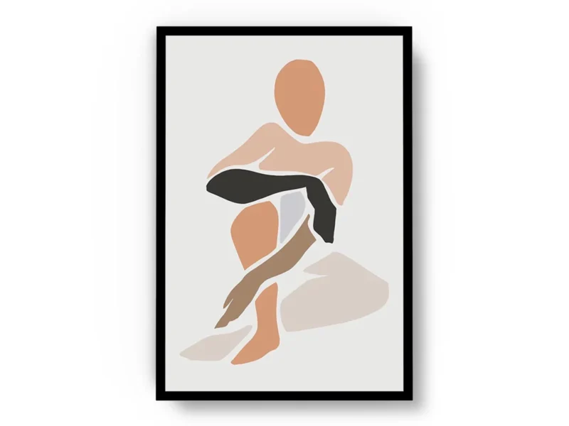 Póster Ilustración Mujer Sentada Cruzada las Piernas