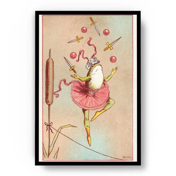 Arte Ilustración Japonesa Sapo, Ballet y Espadas