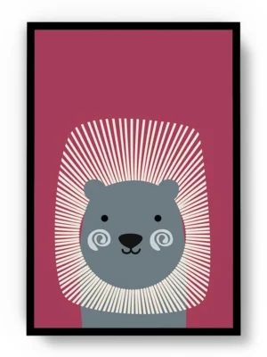 Póster Infantil Ilustración Puerco Espín Minimalista