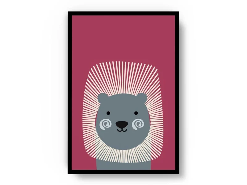 Póster Infantil Ilustración Puerco Espín Minimalista