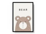 Póster Infantil Oso Tierno Minimalista