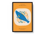 Póster Cocina Ilustración Plato de Pescado Azul con Limón