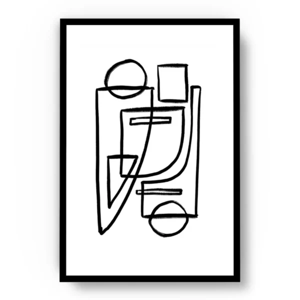 Arte Lineal Formas con Lineas Negras