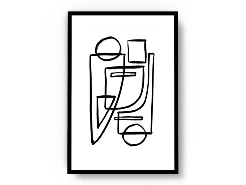 Arte Lineal Formas con Lineas Negras