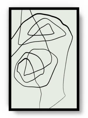 Arte Lineal Garabatos de Tinta Negra