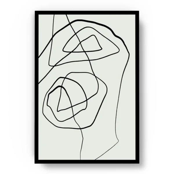 Arte Lineal Garabatos de Tinta Negra