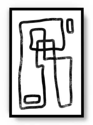 Arte Lineal Escultura de Lineas Negras