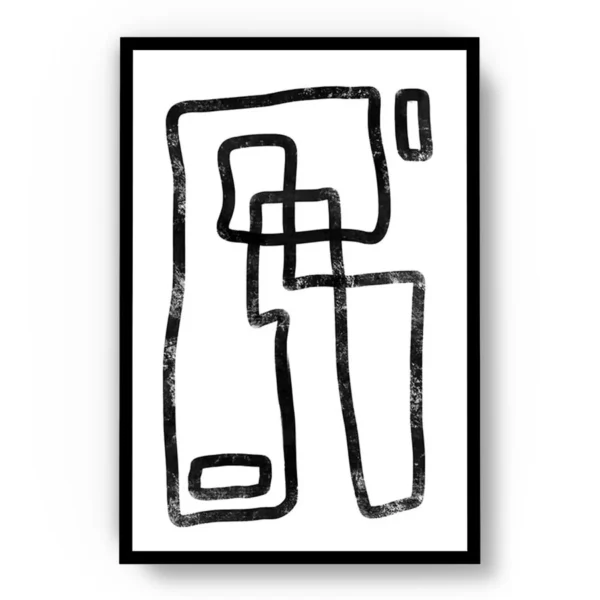 Arte Lineal Escultura de Lineas Negras