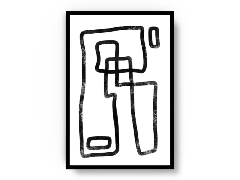 Arte Lineal Escultura de Lineas Negras