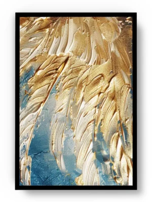 Arte Lujoso Pintura Plumas de Oro sobre el Mar