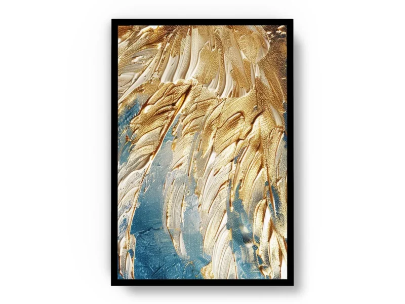 Arte Lujoso Pintura Plumas de Oro sobre el Mar