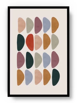 Arte Ilustración Minimalista Piedras de Colores