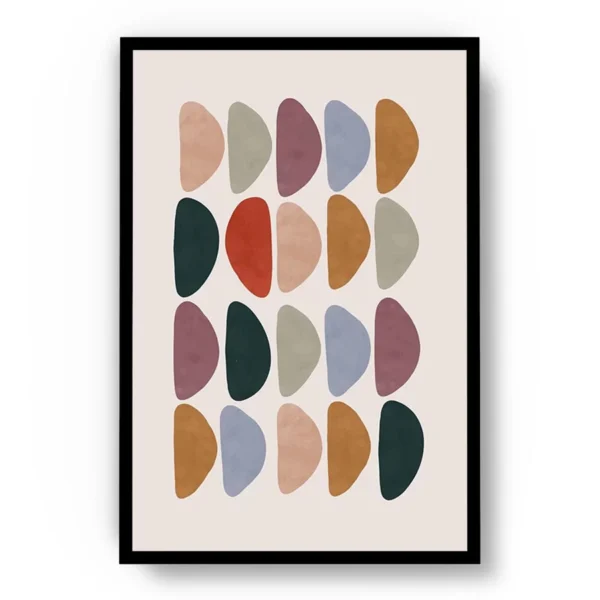 Arte Ilustración Minimalista Piedras de Colores