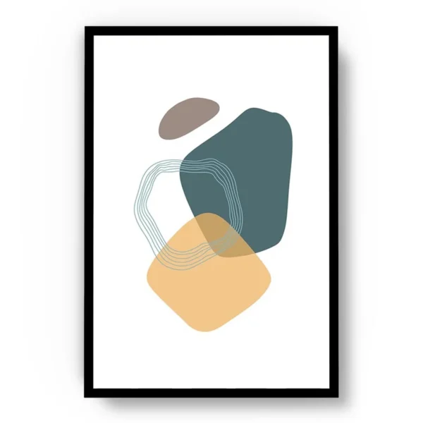 Arte Ilustración Minimalista Piedras Marinas de Colores