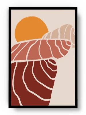 Arte Ilustración Minimalista Desierto Soleado