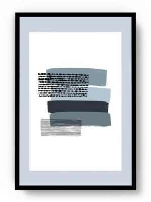 Arte Ilustración Minimalista Pinceladas de Tonos Grises